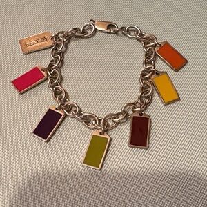 Coach Vibrant Charm Bracelet with Pink, Orange, and Yellow